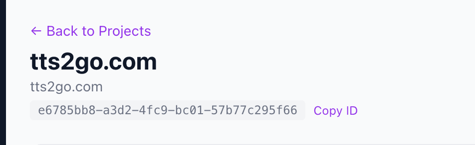 Copy the project ID from your project settings